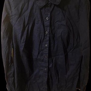 Style&Co Women's Shirt Size 14 Navy Long Sleeve